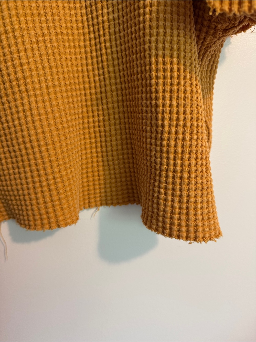 PILCRO Anthropologie Waffle Knit Tee in Mustard Yellow - Picture 4 of 5